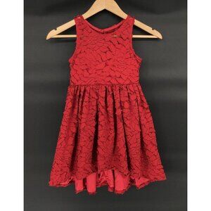 Chasing Fireflies Red Leaf Applique Sleeveless Party Dress Girls 6 Flower Girl